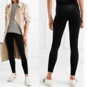 Spanx Black Velvet Leggings S EUC